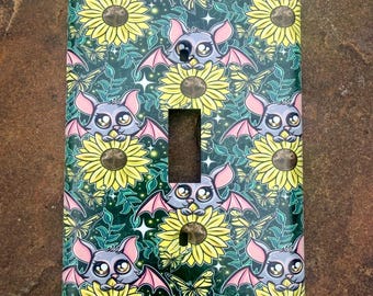 Custom sunflower bat light switch / outlet cover