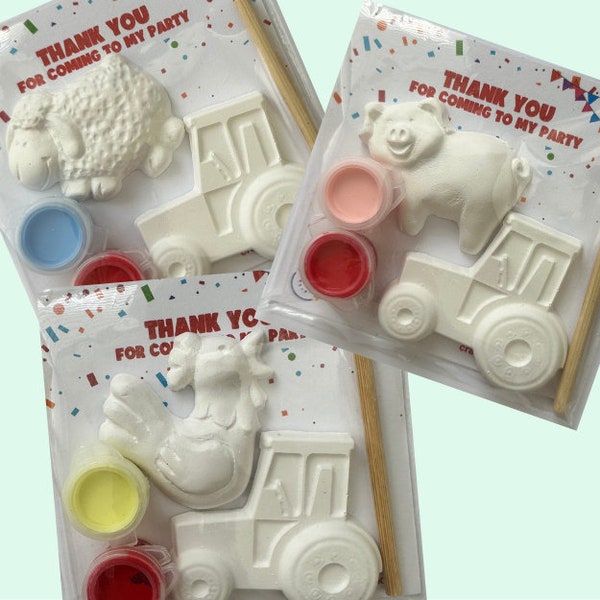 Farm Party Bags | Paint Your Own Animal | Tractor | Assorted | Craft Kits For Kids | Party Favours | Farm Party