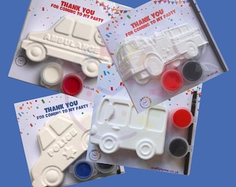 Vehicle Party Bag Fillers UK | Kids Birthday Party Favours | Police Fire Ambulance Bus Construction | Rocket Space Party Bags | Transport