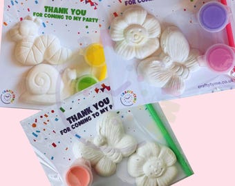 Paint Your Own Butterfly & Snail Craft Kits | Garden Animal Party Favors | Woodland Minibeast Party Bags