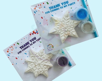 Snowflake Craft Kit Party Favours | Favors | Paint Your Own Snowflake | Personalised Snowflake Party Bag Fillers | Winter Princess