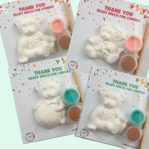 Teddy Bear Party Bags | Paint Your Own Bear | Assorted | Craft Kits For Kids | Birthday Party Favours | Baby Shower Favours | Wedding