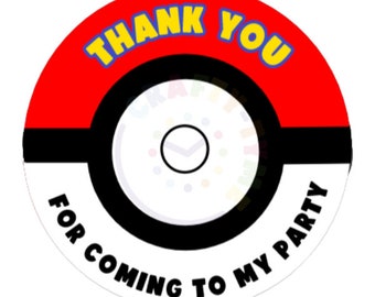 20 Thank You For Coming To My Party Stickers | Personalised Name | Birthday Party | Thank You Seals