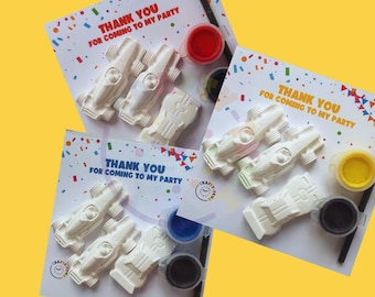 Racing Car Party Bag Fillers UK | Kids Birthday Party Favours | Cars & Paint Your Own Kit | Personalised Race Car Party Bags