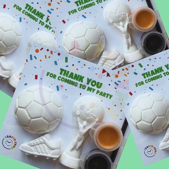 Football Party Bag Fillers | Kids Birthday Party Favours | Paint Your Own Football Craft Kit | Soccer Party Bags | Team | MINIMUM ORDER OF 4