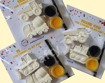 Construction Party Bags | Paint Your Own Mini Truck | Mini Digger | Assorted | Craft Kits | Party Favours | Construction | Transport
