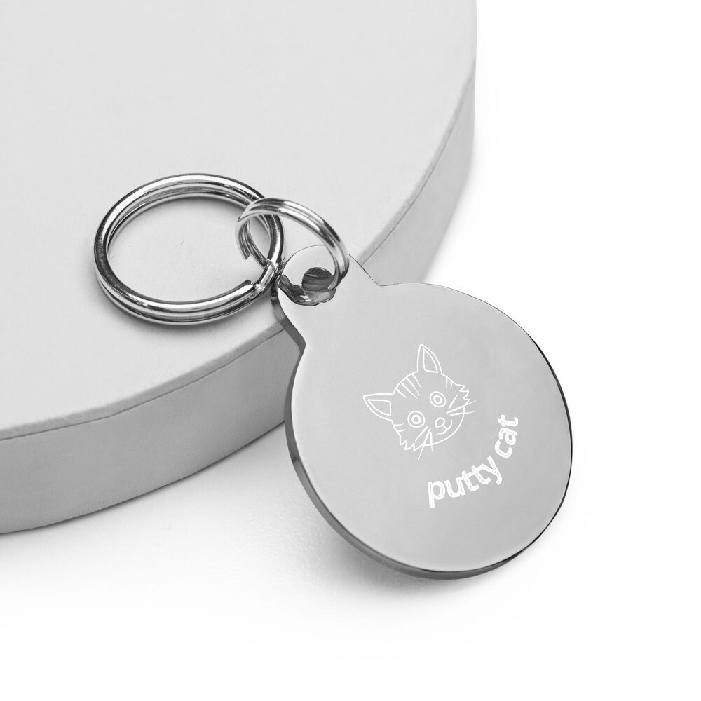 Engraved pet ID tag for cat tag for pet lovers and for cat mom Etsy