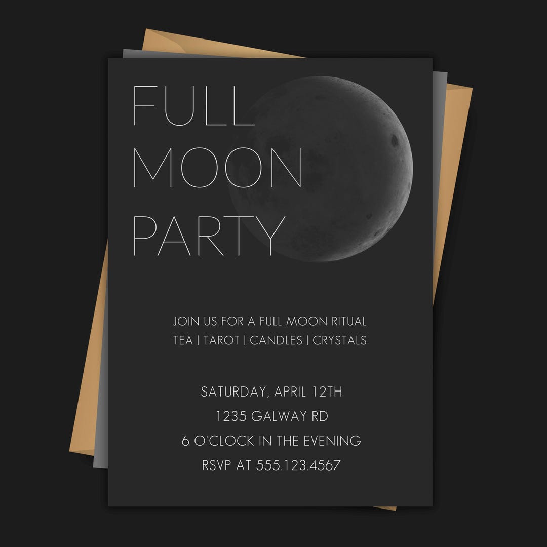 Full Moon Ritual Invitation Full Moon Party Invitation Template (PDF or JPEG) - Etsy