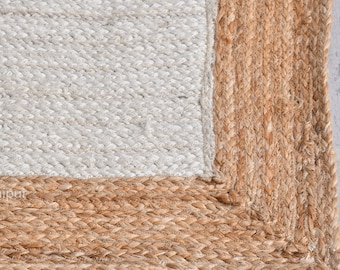 Natural Jute Area Rug, Custom Size Rug, Off White Jute Rug 8x10, Bohemian Jute Rug, Boho Jute Runner Rug, Living Room Rug, Large Jute Rug