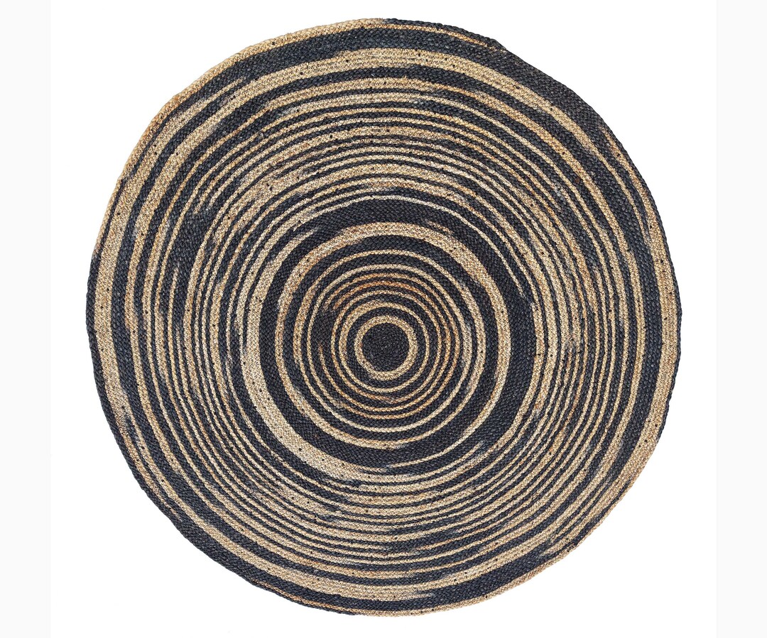 Black Tie Dye Round Rug main image 1