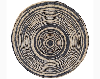 Handgefertigter runder Juteteppich, umweltfreundlicher geflochtener Bodenteppich, Vintage Juteteppich, geflochtener Juteteppich, Boho Teppich, Dekorativer Teppich, Individueller Teppich
