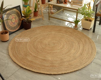 Natural Jute Hand braided Rug, Custom Size Area Floor Rug, Natural Fiber Vintage rug,  rug, Eco Rug, Bohemian rug, Vintage jute rug
