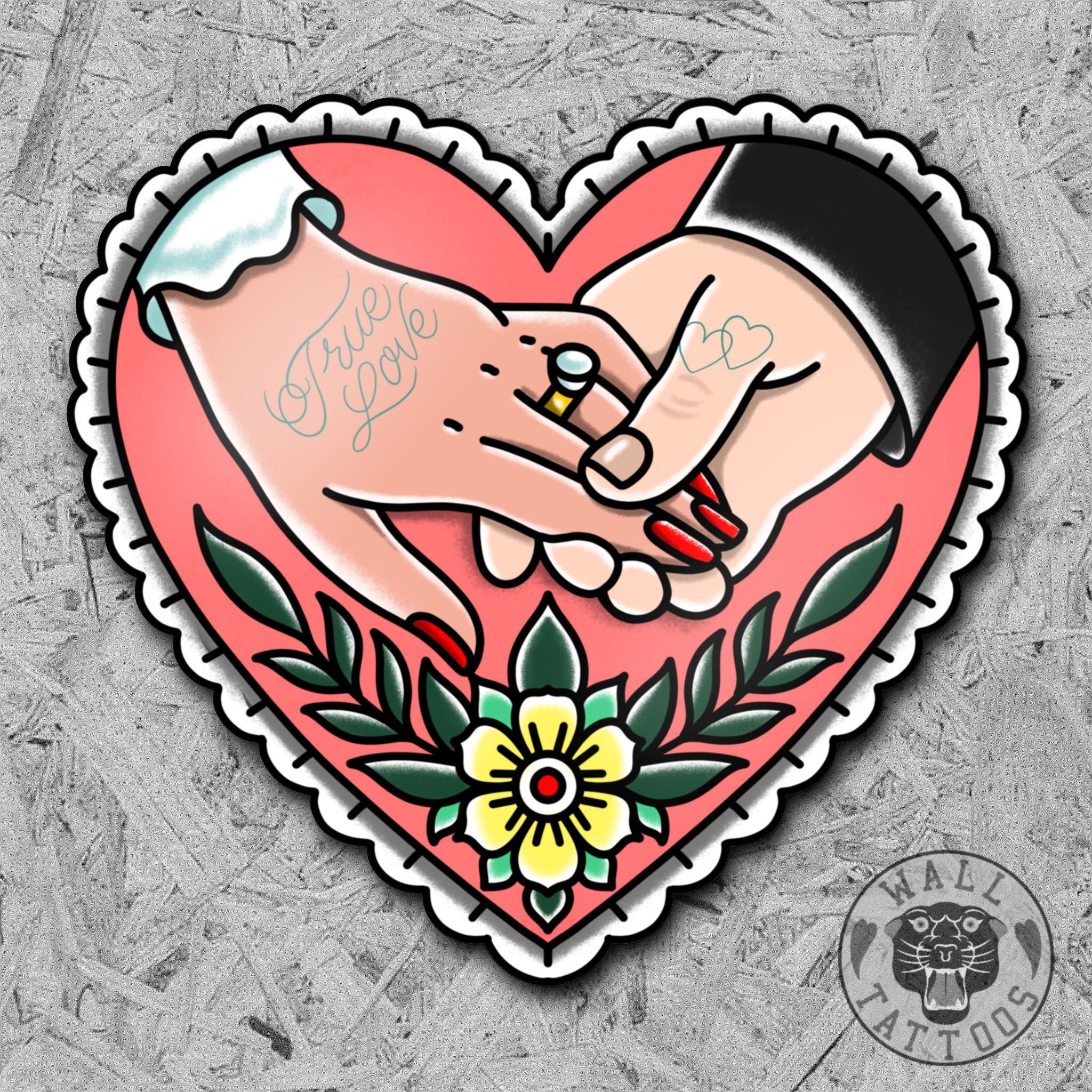 True Love Tattoo Inspired Wall Art Anniversary and Wedding Gifts