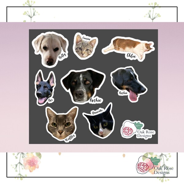 Custom Pet Sticker | Pet Photo Sticker | Personalized Dog Sticker | Personalized Cat Sticker | Dog Stickers | Cat Stickers | Pet Lover Gift