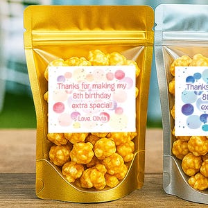Personalized Kids Birthday Favor Bags – Custom Party Goodie Bags with Labels – Child Birthday Gift Bags – Treat Bags for Boys & Girls