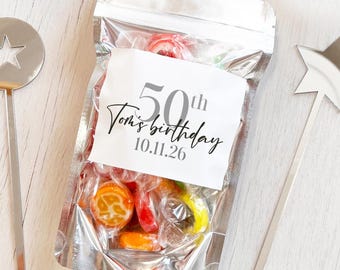 Personalized 50th Birthday Favor Bags – Custom Party Zip Pouches