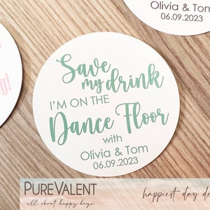 100 pcs Double Sided Printing Drink Cover, Wedding coasters, Wedding table decor, Drink Coasters, Custom Coasters, Paper Coasters For Guests