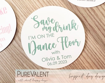 Custom Double-Sided Wedding Coasters: Personalized Drink Covers, 100 pcs