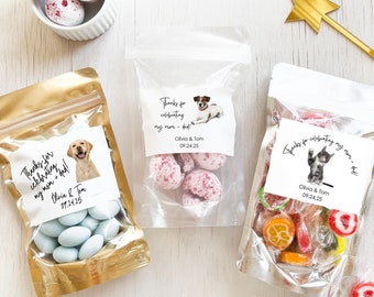 Personalized Pet Photo Wedding Favor Bags: Kraft Paper Treat Bags