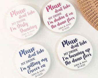 100 Please dont take my drink, Drink Cover, Wedding coasters, Wedding table decor, Drink Coasters, Custom Coasters, Paper Coasters For Guest