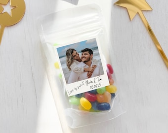 Personalized Wedding Favor Bags: Love is Sweet Stickers & Bags