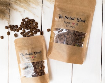 Bolsas de regalo de café, bolsitas de café Perfect Blend, bolsitas de regalo de café, regalos de despedida de soltera, regalos de boda, regalos personalizados