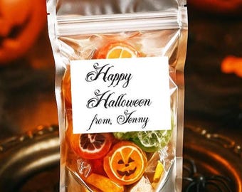 Personalized Halloween Favor Bags: Kraft Paper Treat Bags with Window