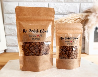 Personalized Kraft Coffee Favor Bags • Wedding & Bridal Shower