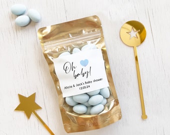 Bolsas de regalo para baby shower: bolsitas de golosinas personalizadas
