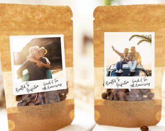 Personalized Polaroid Photo Favor Bags: Anniversary Party Treat Pouches