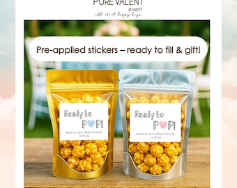 Party Bag Fillers | Personalized Baby Shower Popcorn Favor Bags: Ready to Pop Treat Pouches