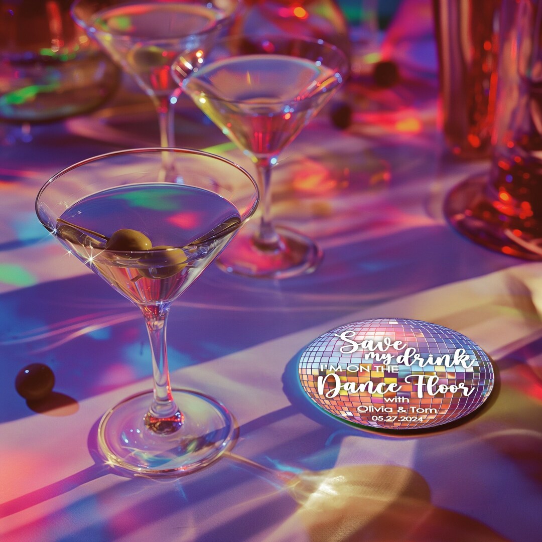 Disco Ball Wedding Drink Cover: Custom Paper Coasters - Etsy