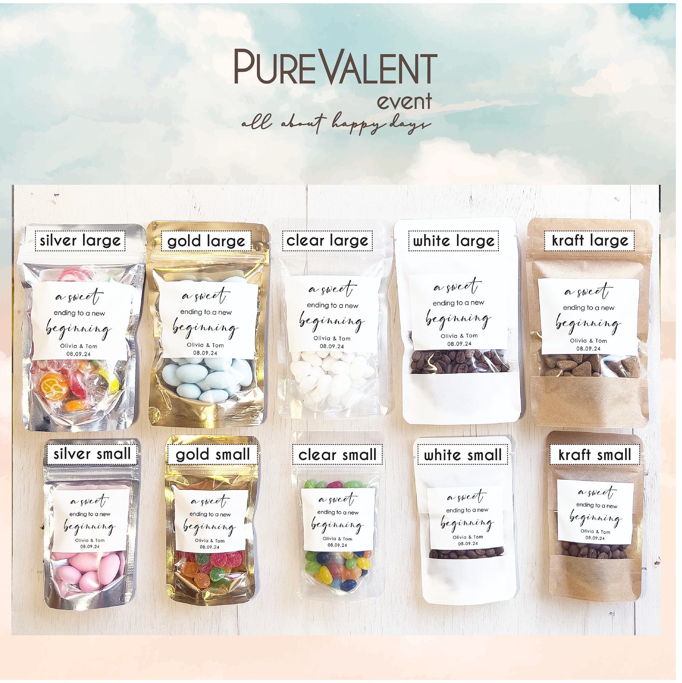 50 PCS Personalized Favors Coffee Bags, Wedding Favors diy,  The Perfect Blend, Bridal Shower Favors, Resealable Coffee Bags