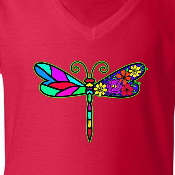 Dragonfly with flowers graphic shirt, nature, insects, wildlife, libelle, nature photography, nature lovers, dragonfly art, dragonfly wings