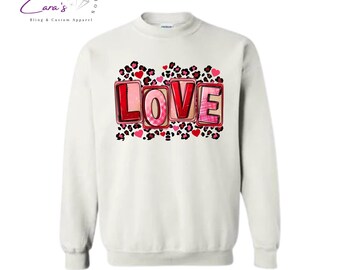 Love Sweatshirt, Heart Sweatshirt, Valentines Day Gift Sweatshirt, Heart Love Hoodie, Gift For Her, Women's Sweatshirt