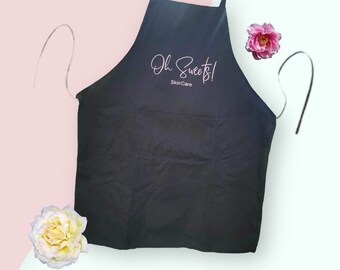Custom Apron for Men and Women Solid Color, Embroidered Adult Apron Pocket, Cooking Apron Monogram, Personalized Gift