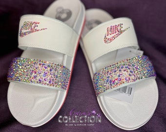 Bedazzled nike deals slides