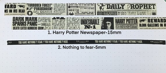 Harry Potter Washi Tape Sample Card 