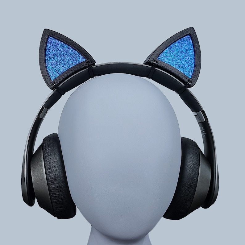 Customizable Clip on Cat Ears for Headphones Black or White Etsy UK