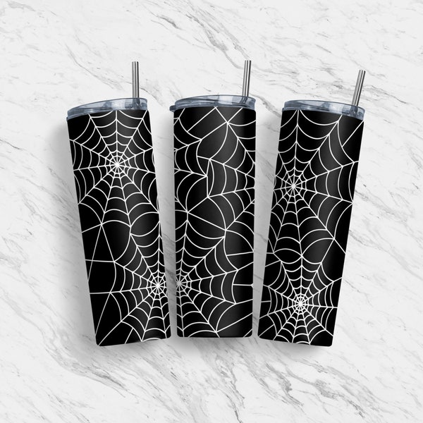 20 oz Tumbler Skinny Sublimation Design, Spiderweb Tumbler PNG, Halloween, Straight, Warped Design, Digital Download, PNG