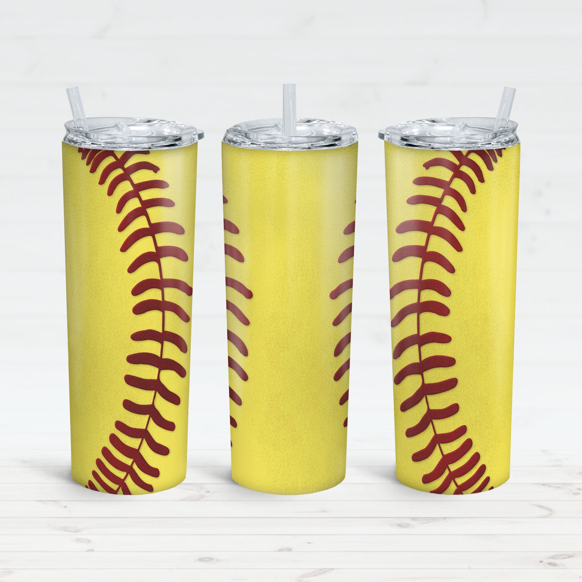 Personalized 20 Oz Softball Tumbler Skinny Sublimation Design Etsy