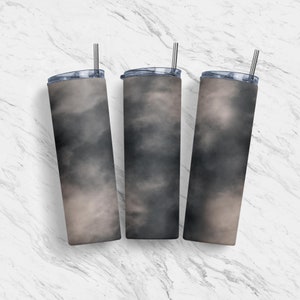 Smoke 20oz Seamless Tumbler Skinny Wrap, Misty and Luminescent, Sublimation Template, Straight, Tapered Design, Digital Download PNG Tumbler
