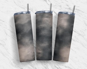 Smoke 20oz Seamless Tumbler Skinny Wrap, Misty and Luminescent, Sublimation Template, Straight, Tapered Design, Digital Download PNG Tumbler