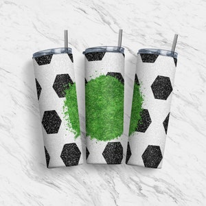 20 oz Tumbler Skinny, Soccer Blank, Sublimation Design Template, Straight, Warped Design, Digital Download, PNG, Tumblers