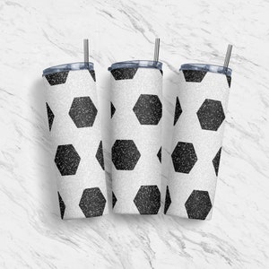 20 oz Tumbler Skinny, Soccer ball, Sublimation Design Template, Straight, Warped Design, Digital Download, PNG