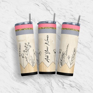20oz Teacher Pencil Skinny Tumbler Wrap, Seamless, Add Your Own Name, Teacher Life, Teacher Appreciation, Straight, Tapered, Download PNG