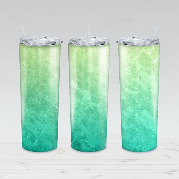 20 oz Tumbler Skinny, Sublimation Design Template, Teal Blue Stone Styled, Straight, Warped Design, Digital Download, PNG, Tumblers