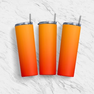 Laranja Ombre 20oz Copo Sem Costura Skinny Wrap, Design De Sublimação Laranja, Modelo De Sublimação, Cônico Reto, Download Digital PNG