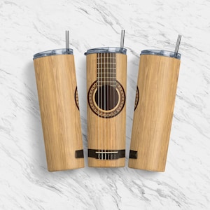 20 oz Tumbler Skinny, Sublimation Template, Guitar Styled, Straight, Warped Design, Digital Download, PNG, Tumblers