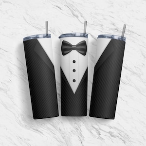 Groom 20oz Tumbler Skinny Wrap, Wedding Tumbler, Seamless Sublimation Design Template, Straight Wrap, Tapered Wrap, Download PNG